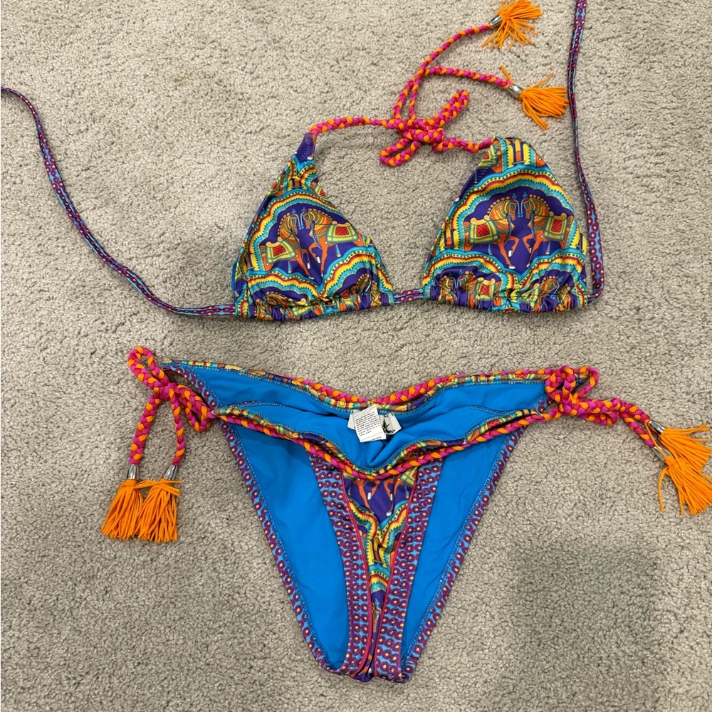 Paolita Bikini size M. Gorgeous colors.  Braided details